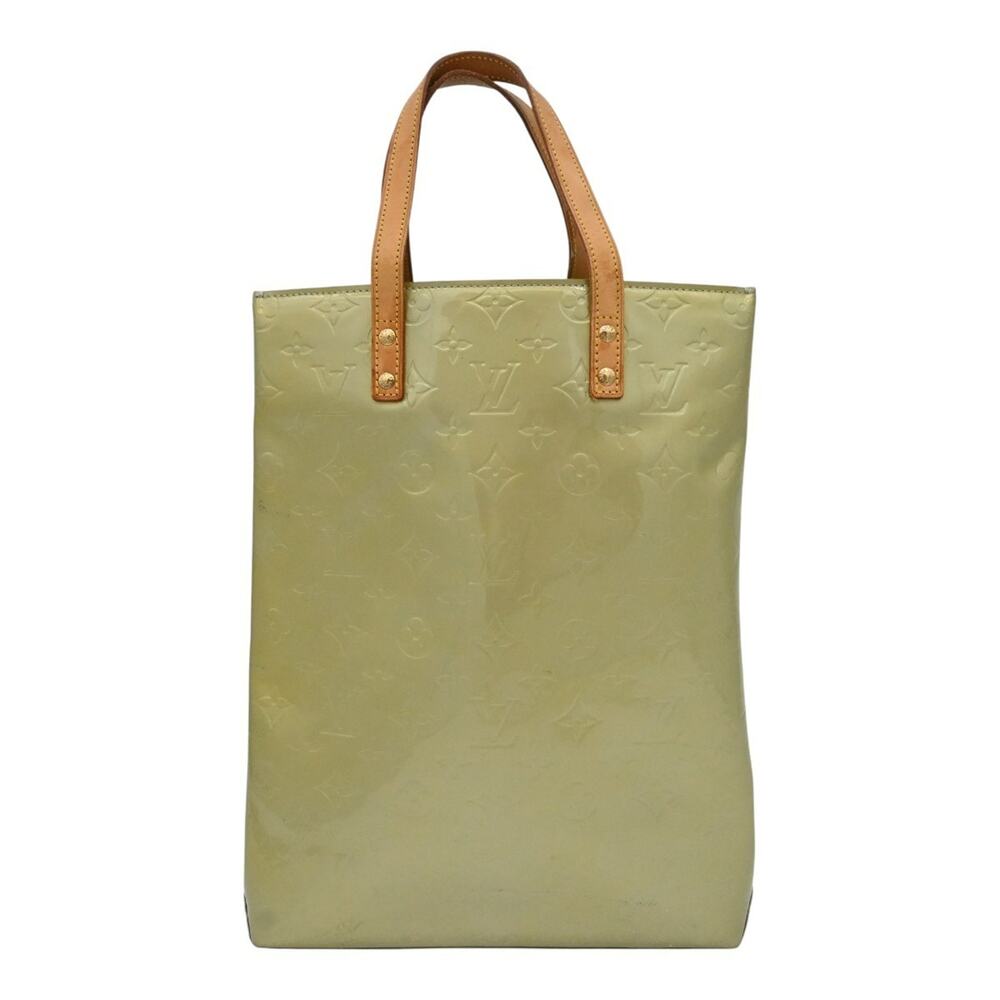 Louis Vuitton 2001 Reade Beige/Green Vernis Monogram Tote Bag